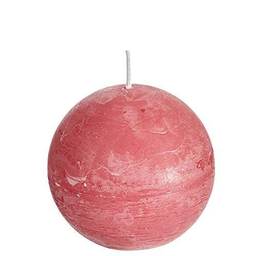 Rustic Unscented Round Ball Candle 80mm, ± 24 Hours, (6 Candles) Rose Blush