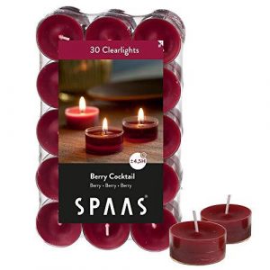 300 Scented Tealights 4.5 Hours Transparent Clear Cup, Berry Cocktail