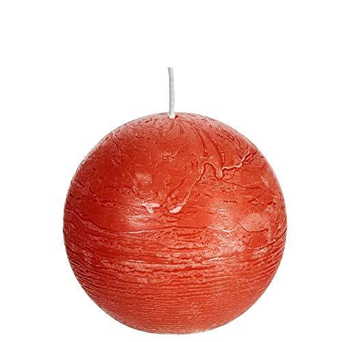 Rustic Unscented Round Ball Candle 80mm, ± 24 Hours, (6 Candles) Ginger Orange