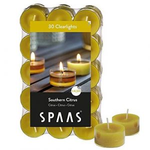 300 Scented Tealights 4.5 Hours Transparent Clear Cup, Southern Citrus