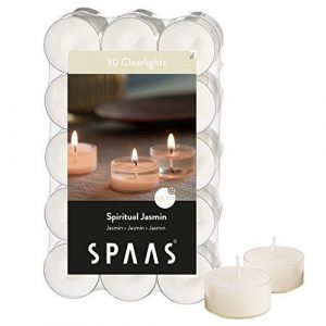 300 Scented Tealights 4.5 Hours Transparent Clear Cup, Spiritual Jasmine