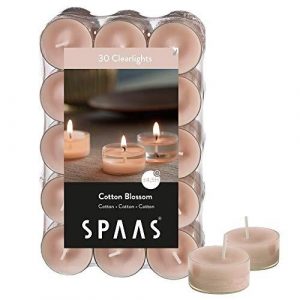 300 Scented Tealights 4.5 Hours Transparent Clear Cup, Cotton Blossom