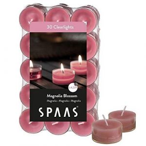 300 Scented Tealights 4.5 Hours Transparent Clear Cup, Magnolia Blossom