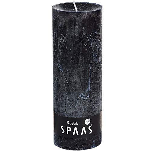 Rustic Unscented Pillar Candle 68/190 mm, ± 95 Hours, Black (8 Candles)