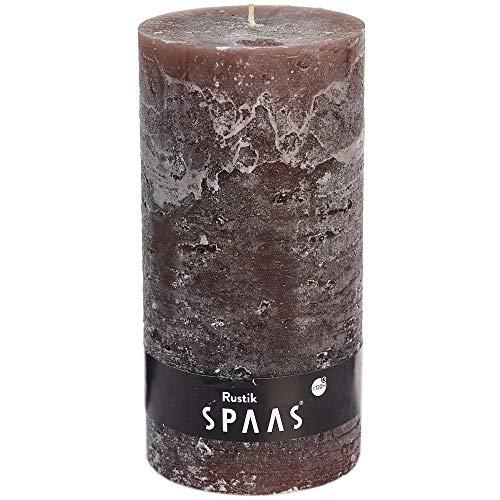 Rustic Unscented Pillar Candle 100/200 mm, ± 120 Hours Taupe (6 Candles)