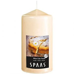 Scented Pillar Candle 80/150 mm 65 Hours (Box of 6) White Cake Vanilla