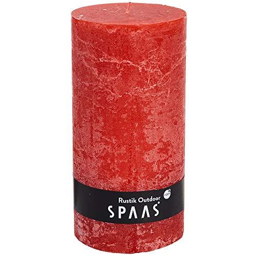 Rustic Unscented Pillar Candle 100/200 mm, ± 120 Hours Red (6 Candles)