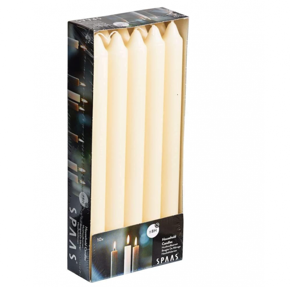 Straight Dinner Candles 21/240mm, Ivory (60 Candles)