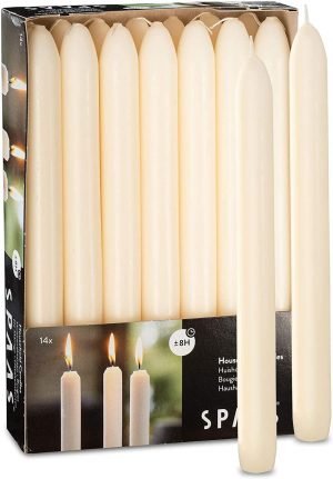 9 inch Tapered Dinner Candles, Ivory (140 Candles)